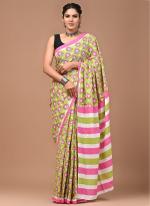 Cotton Multi Colour Casual Wear Printed Saree